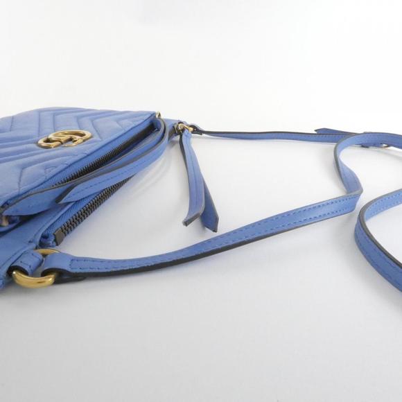 GUCCI Authentic Blue GG Marmont Shoulder Bag - Picture 7 of 9